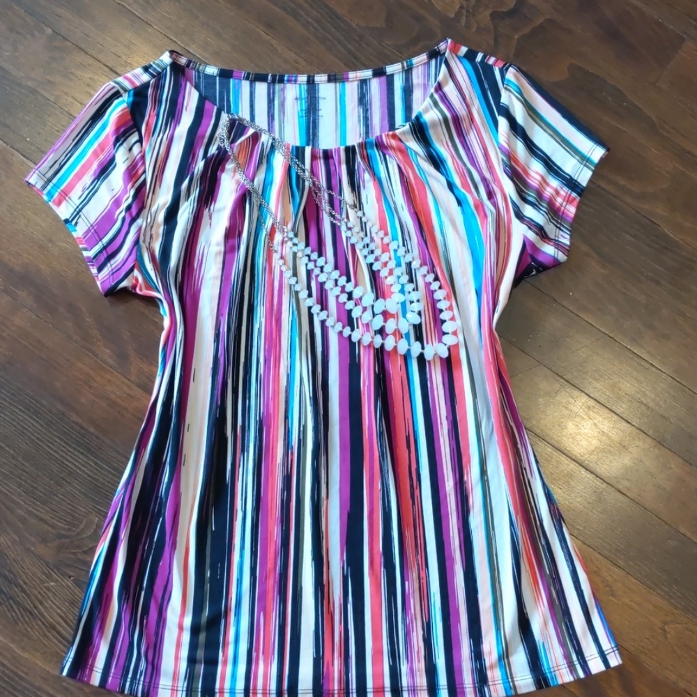 multicolored blouse